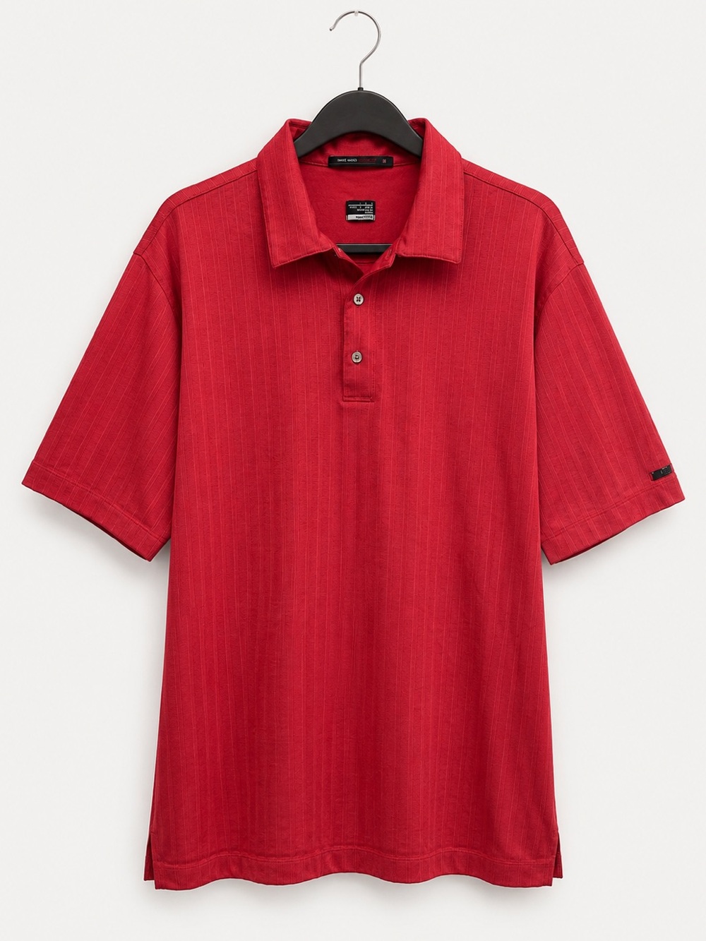 Nike Tiger Woods Collection Golf Polo Shirt Red Striped Fit Dry Men’s Large